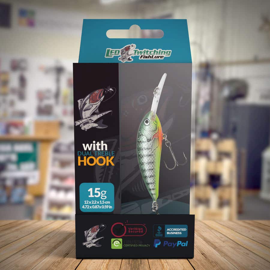 Design Packaging for a Fish Lure.