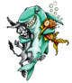 Miniatura de participación en el concurso Nro.96 para                                                     Illustration for T-Shirt: A Shark Holding Hands with a Fish and Other Arm Around a Donkey
                                                