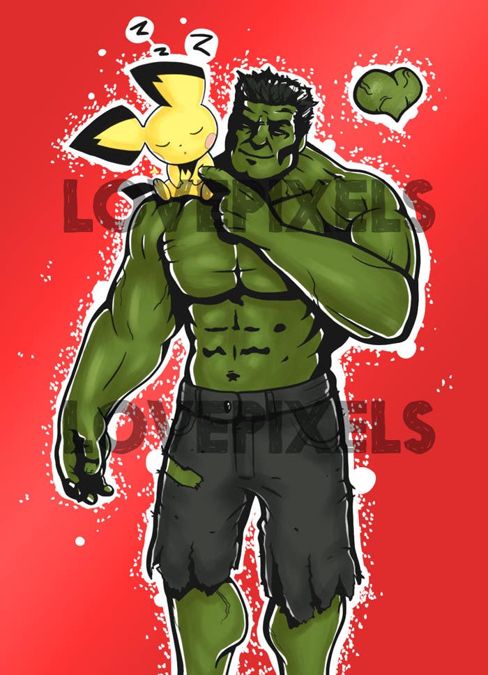 
                                                                                                                        Konkurrenceindlæg #                                            7
                                         for                                             Pichu ( pokemon ) sitting on the Hulk's shoulder.
                                        