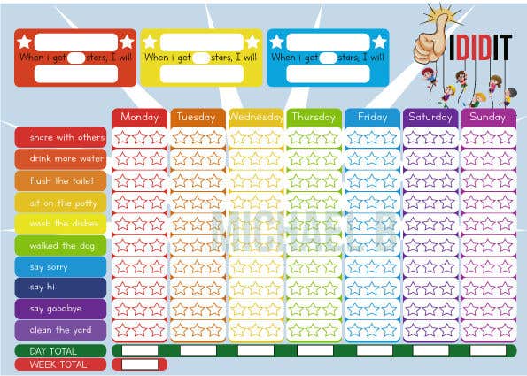 Contest Entry #5 for                                                 Design a kids reward chart in a3 size
                                            