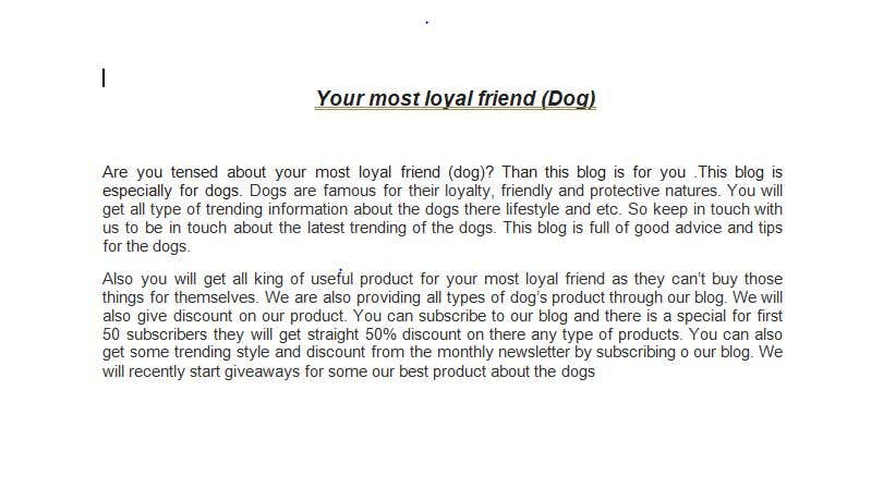 Penyertaan Peraduan #4 untuk                                                 Landing page text (Collecting emails for dogs blog newsletter)
                                            