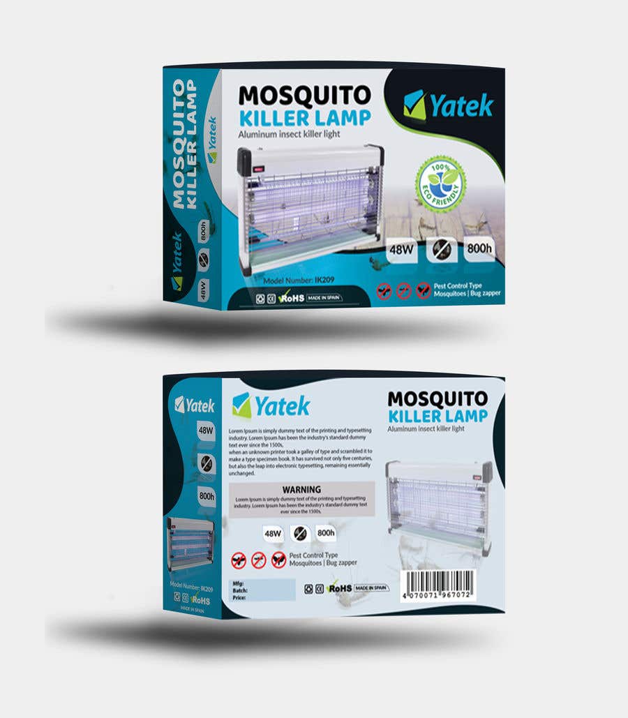 Intrarea #6 pentru concursul „                                                Create Print and Packaging Designs: Mosquito Killer UV Lamp
                                            ”