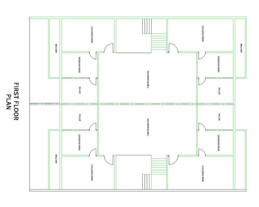 Proposition n°6 du concours                                                 Design a layout for a semidetached house and a tree-family-house
                                            