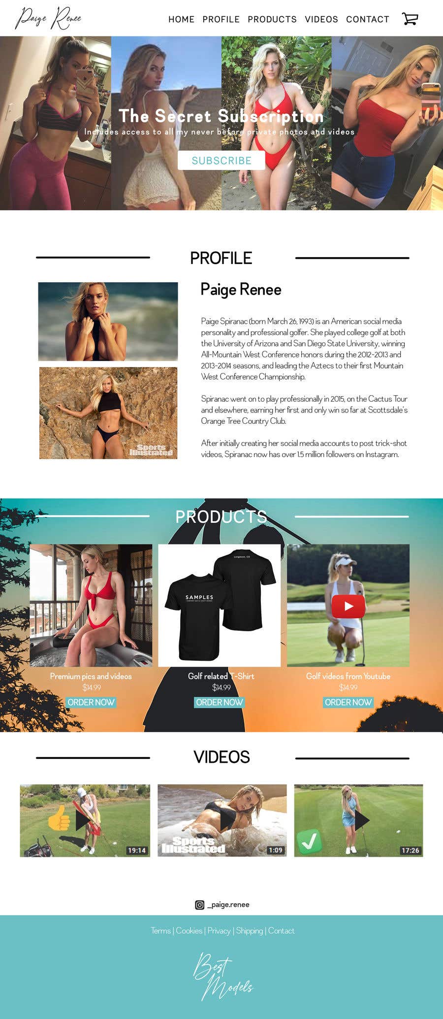 Konkurrenceindlæg #39 for                                                 Design Home Screen for Mobile Responsive Website for an Instagram model
                                            