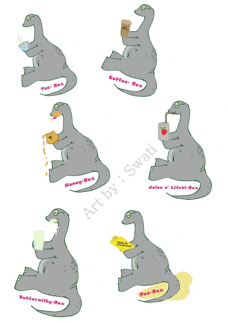 Penyertaan Peraduan #14 untuk                                                 6 Different Cartooned Puny Versions of the same base Dinosaur w/ Names
                                            