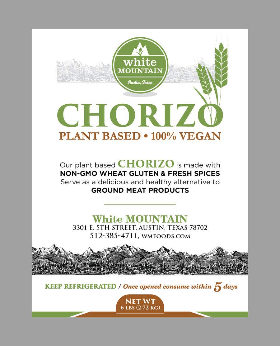 Inscrição nº 76 do Concurso para                                                 3"x4" Vertical Food Product Label for White Mountain Foods
                                            