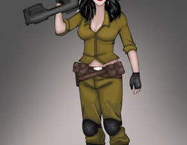 #22 for Female soldier character illustration with background by tatangsaefudin