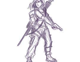 #53 Female soldier character illustration with background részére ToaMota által
