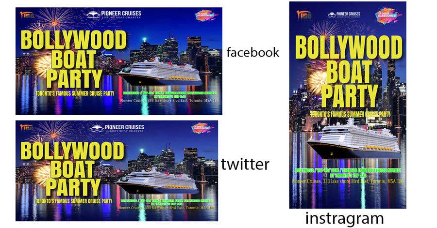 Contest Entry #31 for                                                 Designing Creatives for Bollywood Boat Cruise Party
                                            