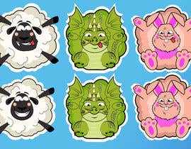 #60 cho 3 cartoon animals simple clip art style, big sweet eyes for kids stickers bởi GribertJvargas