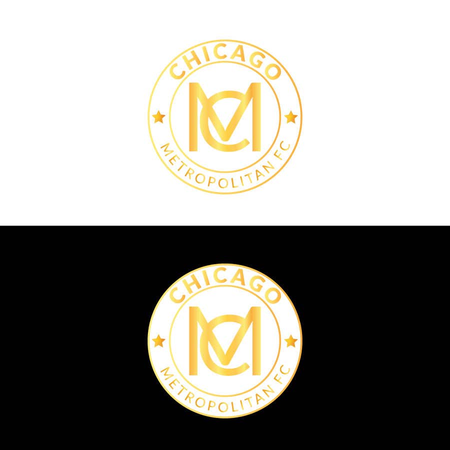 Contest Entry #10 for                                                 I need a logo with the wording Chicago Metropolitan FC Since 2020 that mix the two logos on file and keep the c with ball. Main colors should be Royal blue, Yellow and Dark gray.
                                            