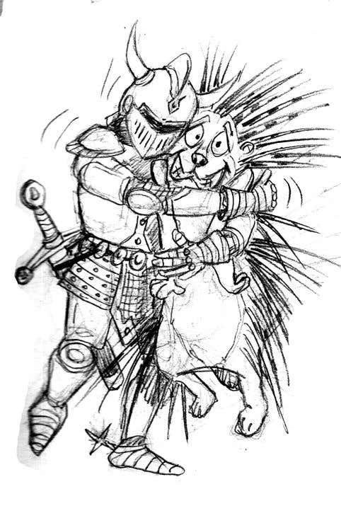 Bài tham dự cuộc thi #5 cho                                                 Creative art of someone wearing battle armor hugging a porcupine. Artwork Illustration
                                            