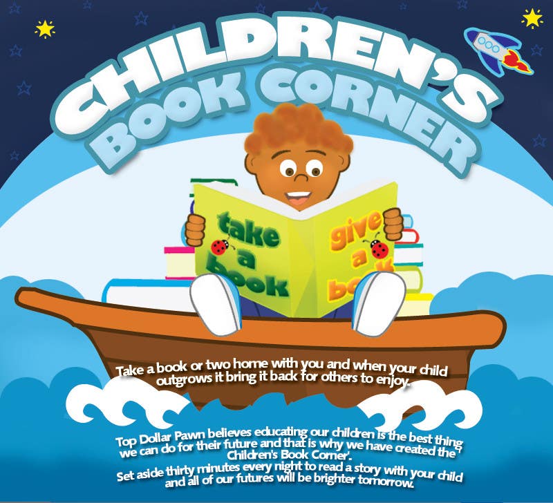Penyertaan Peraduan #17 untuk                                                 Illustration Design for The Children's Book Corner at Top Dollar Pawn
                                            