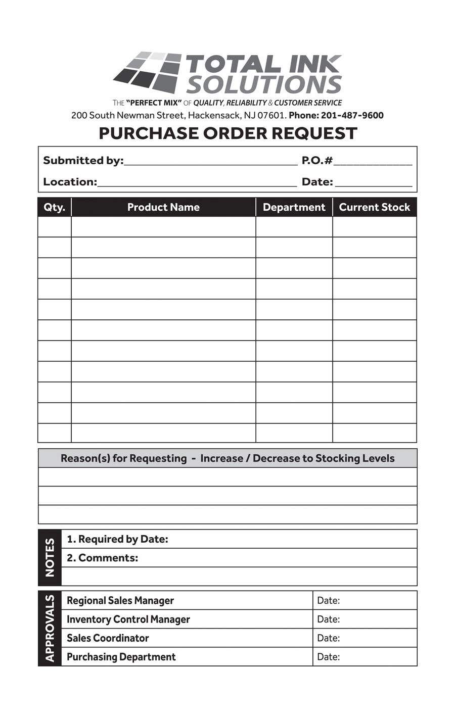 order request form
 Entry #8 by mdfaiz8 for Purchase Order Request Form ...