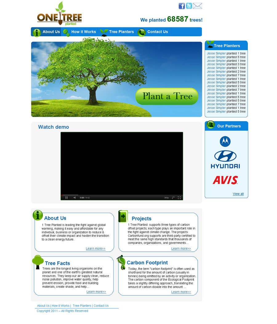 Kandidatura #149për                                                 Website Design for 1 Tree Planted
                                            
