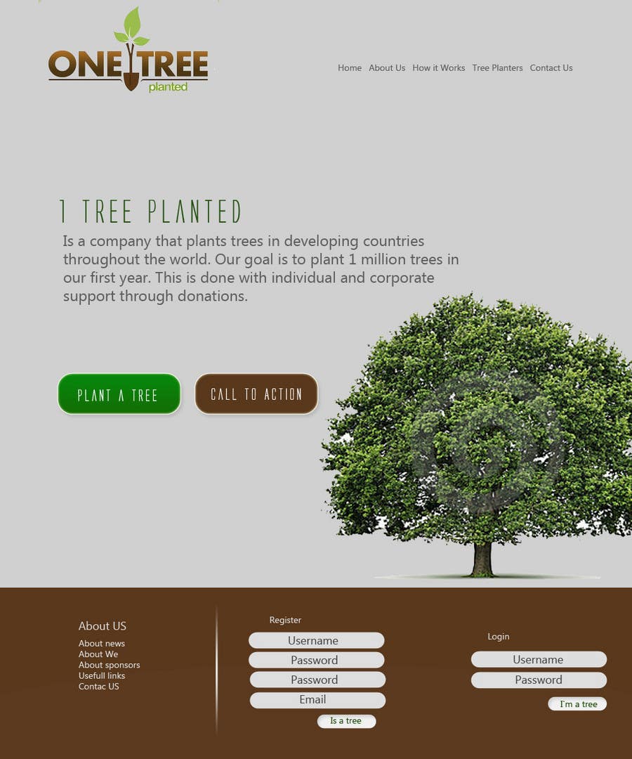Kandidatura #87për                                                 Website Design for 1 Tree Planted
                                            