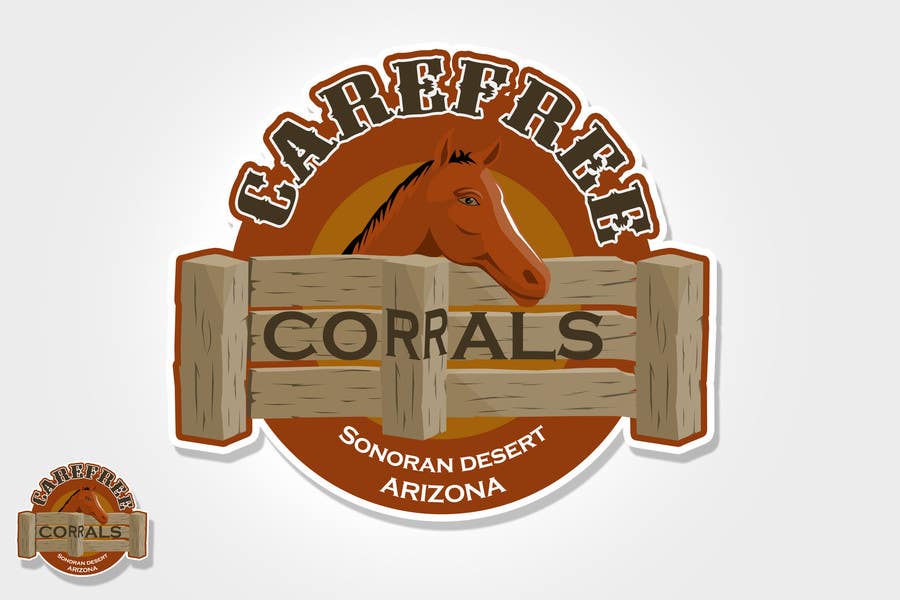 Kilpailutyö #3 kilpailussa                                                 Logo Design for Carefree Corrals, a non-profit horse rescue.
                                            