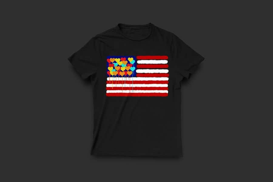Penyertaan Peraduan #212 untuk                                                 T-Shirt Design "US Flag with Bleeding Hearts - Brushed Painted"
                                            