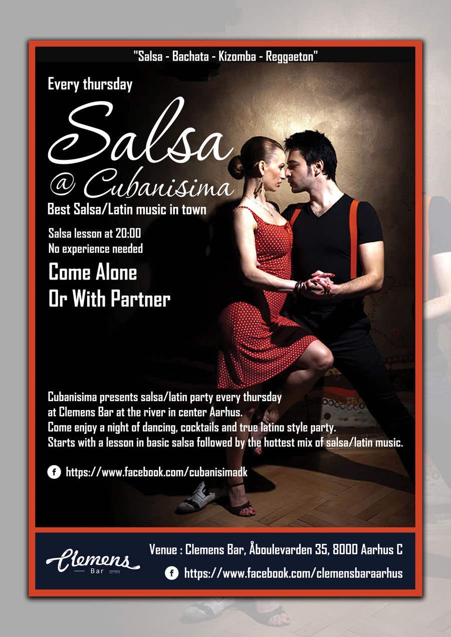 Kilpailutyö #5 kilpailussa                                                 Design flyer/poster for salsa events
                                            