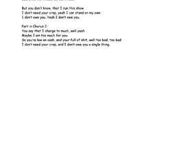 #16 for Write lyrics for the second verse of the song by emyjimenez05