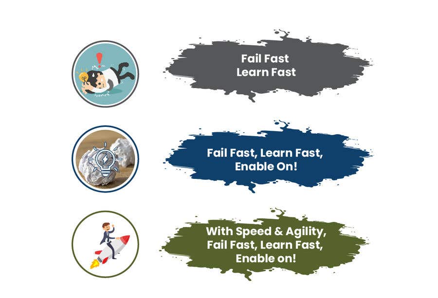 Intrarea #14 pentru concursul „                                                3 Simple editable Graphic in Powerpoint - Fail Fast; Learn Fast
                                            ”