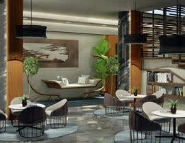 #16 dla Rendering for Hotel entrance, reception and lounge bar przez Guminic
