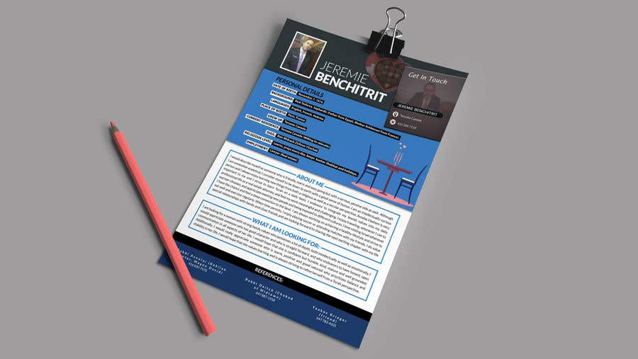 Konkurransebidrag #12 i                                                 Design a Beautiful looking PDF Dating Resume (No Writing, just design)
                                            