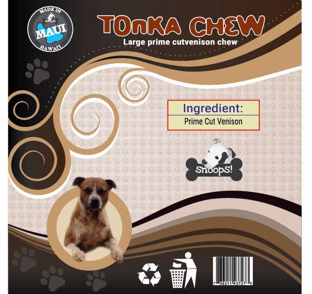 Zgłoszenie konkursowe o numerze #20 do konkursu o nazwie                                                 Dog Treat Label ; Tonka Chew
                                            