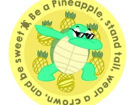 #15 para 3x3 circle pineapple and sea turtle sticker por malikhomeini