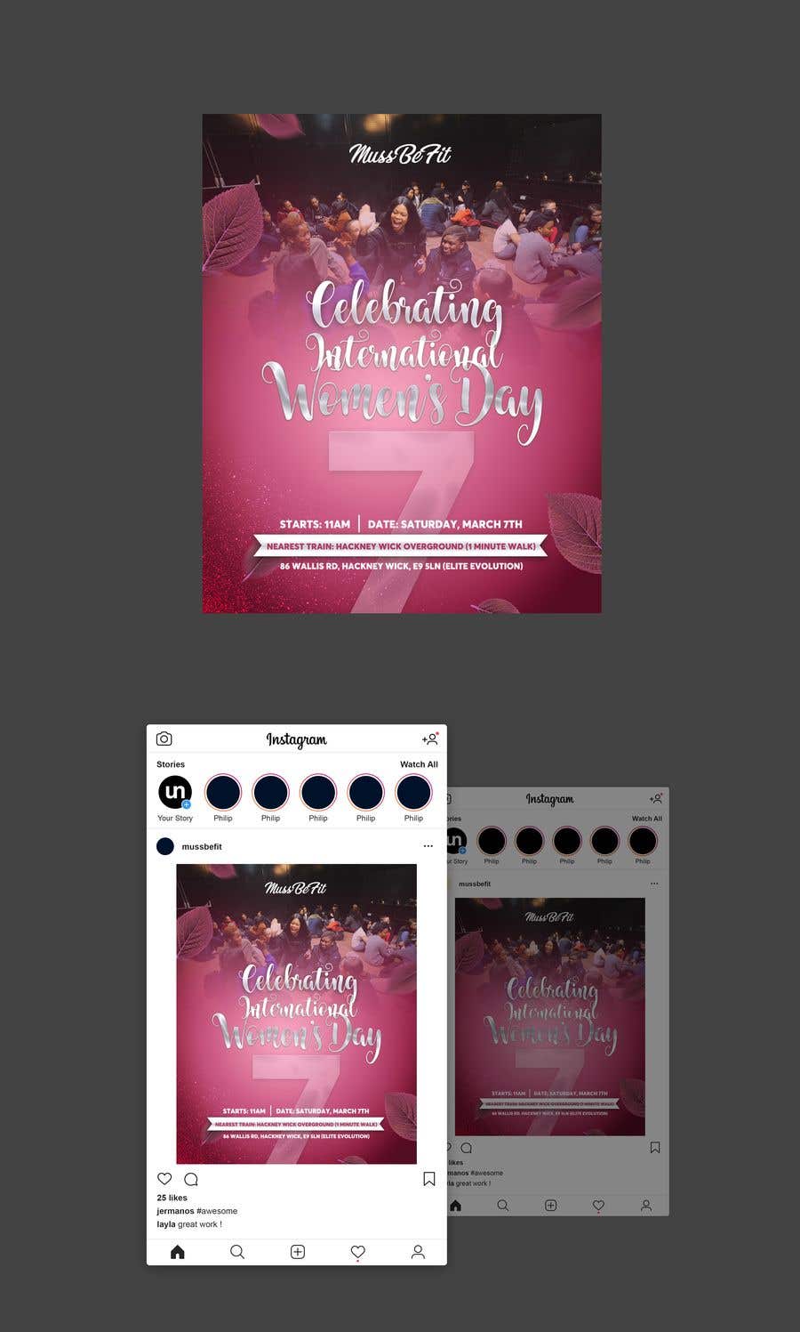 Kilpailutyö #12 kilpailussa                                                 Women's Day Design for Instagram
                                            