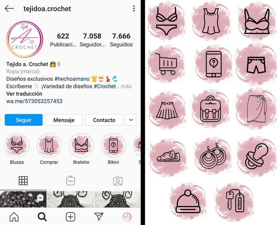 Entry #25 by andreamaclau for Portada de historias destacadas en Instagram  (Tienda On Line) | Freelancer