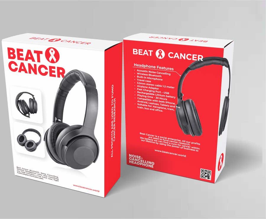Penyertaan Peraduan #15 untuk                                                 Beat Cancer - Headphones Box Design
                                            