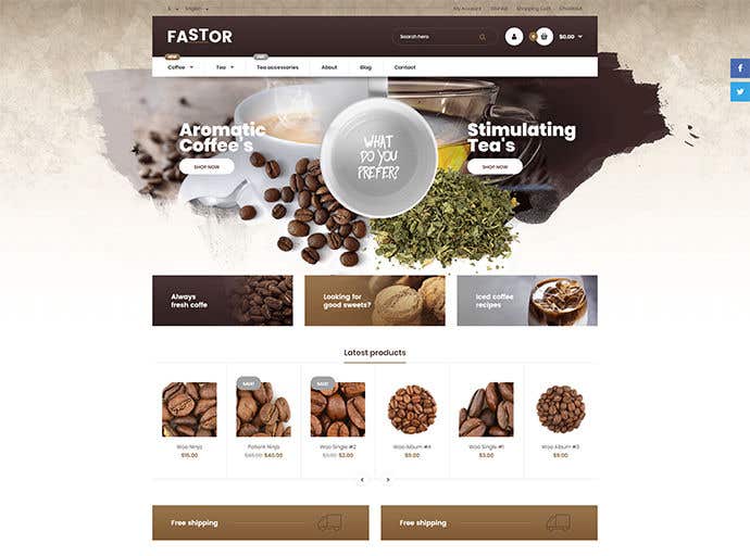 Bài tham dự cuộc thi #31 cho                                                 landing page design for a coffee and tea online store
                                            