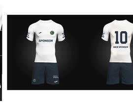 #10 para football shirt design - create a ghost mannequin example KIT LAUNCH (white shirt - navy blue shorts) de rtaetor
