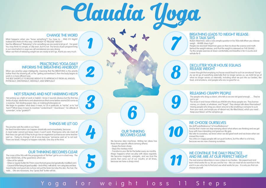 Wasilisho la Shindano #6 la                                                 Infographic for Yoga Weight Loss in 10 Steps
                                            