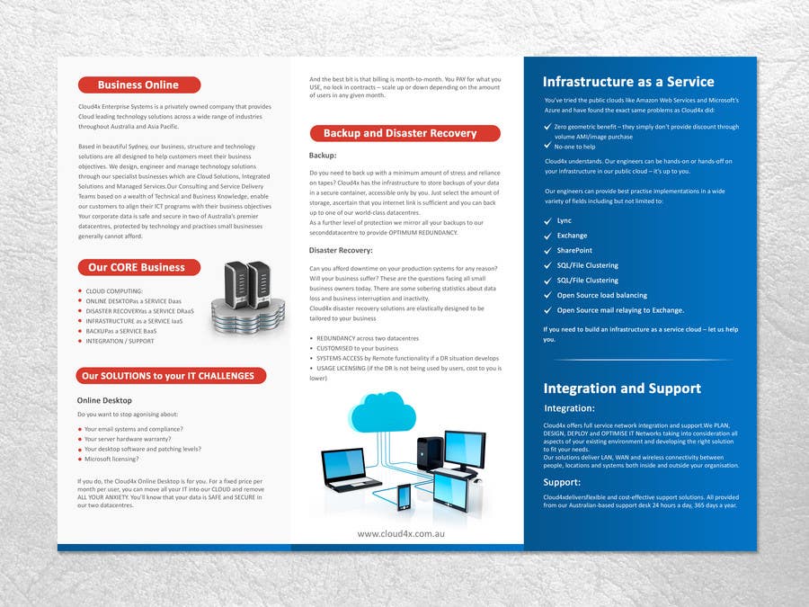 Contest Entry #1 for                                                 Design a Brochure for IT Cloud company
                                            