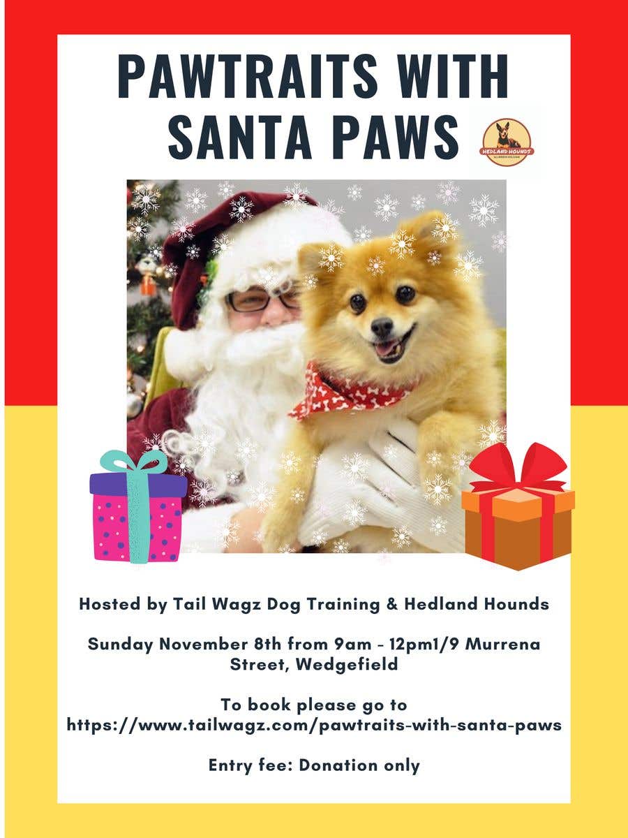 Kilpailutyö #7 kilpailussa                                                 Brochure to advertise dog christmas event
                                            