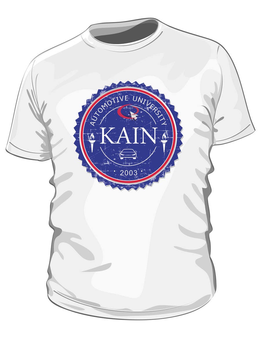 Příspěvek č. 15 do soutěže                                                 Design for a t-shirt for Kain University using our current logo in a distressed look
                                            