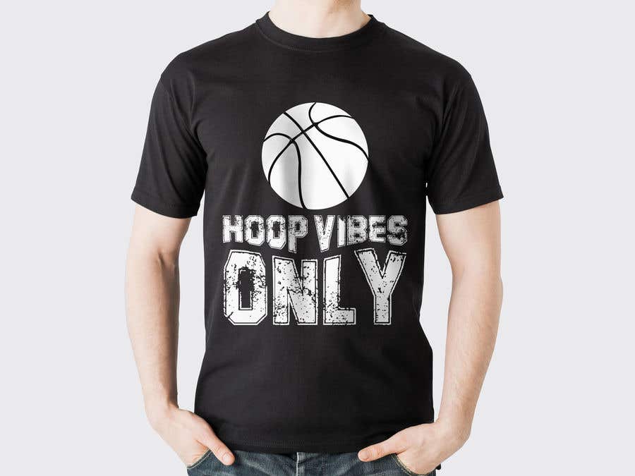 Contest Entry #71 for                                                 I would like to Change words to HOOP VIBES ONLY in the same font pattern it is already. Remove the skull and flowers and add a basketball where the skull is over the letters.. i would like it in black and white for sure..
                                            