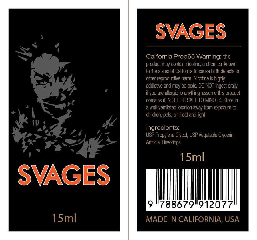ผลงานการประกวด #138 สำหรับ                                                 Savages bottle label design
                                            