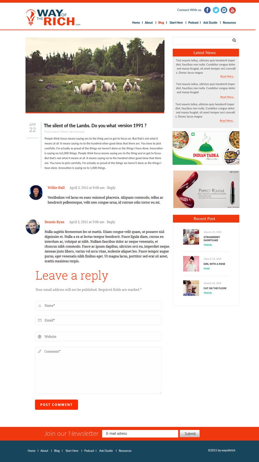 Contest Entry #32 for                                                 Create and implement a Wordpress Template for a Blog/Podcast website
                                            
