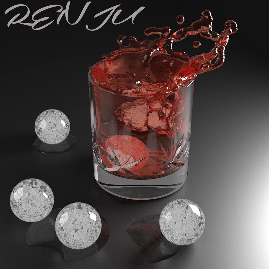 Proposition n°32 du concours                                                 Create a capturing illustration of ice balls with splash
                                            
