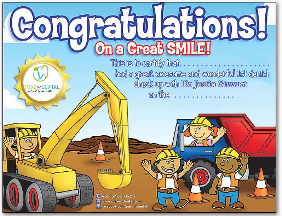 Entri Kontes #17 untuk                                                Illustrate Something for Kids Dental Certificate
                                            