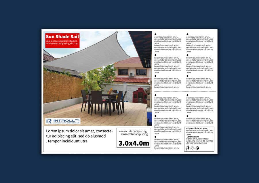 Penyertaan Peraduan #32 untuk                                                 Design a product 1 page for Sun Shade Sail.
                                            