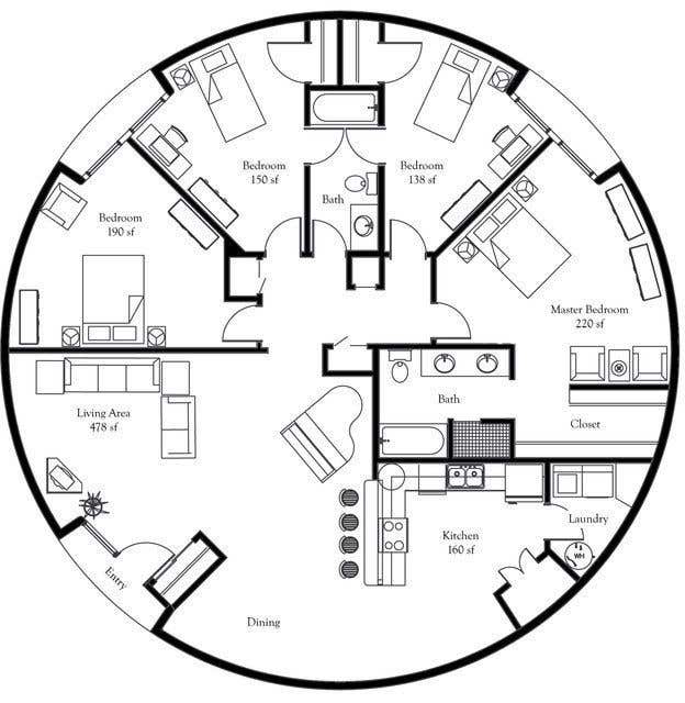 Wettbewerbs Eintrag #3 für                                                 Architect's Design for a 2-bedroom Round, Grass Thatched House
                                            