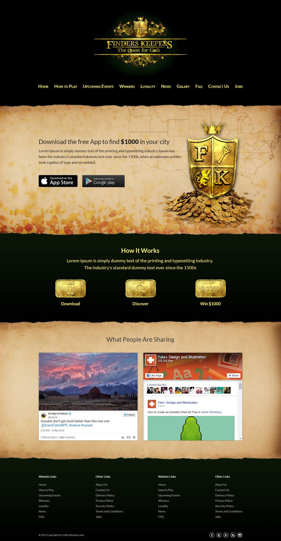 Participación en el concurso Nro.18 para                                                 Design a Website Mockup for a Treasure Hunt App
                                            