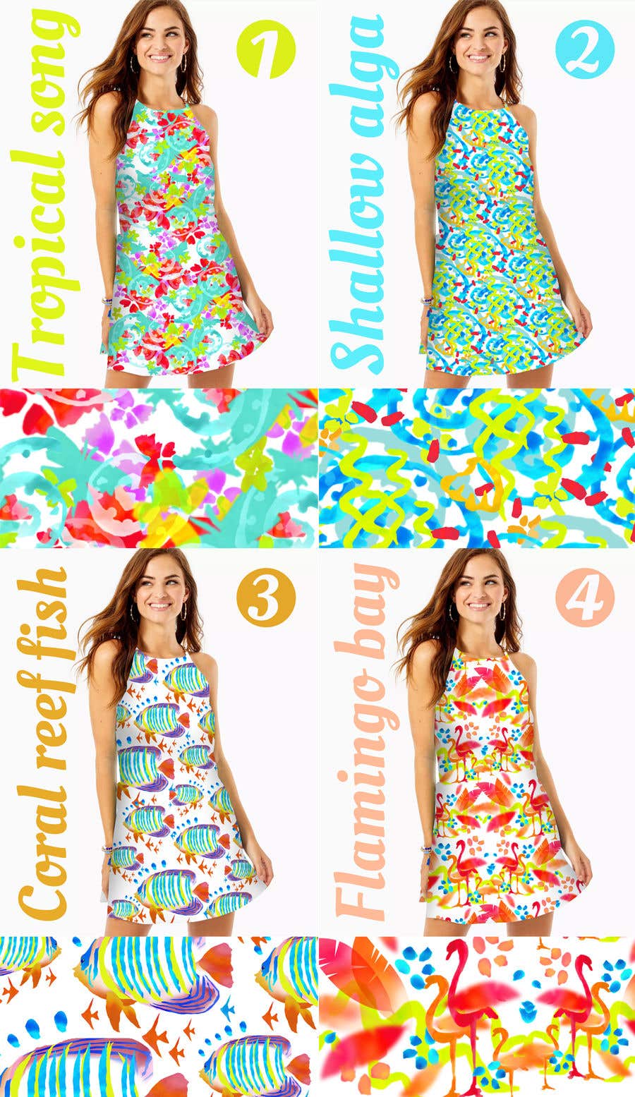 Penyertaan Peraduan #172 untuk                                                 Design 3-5 tropically inspired patterns for our clothing and accessory line
                                            