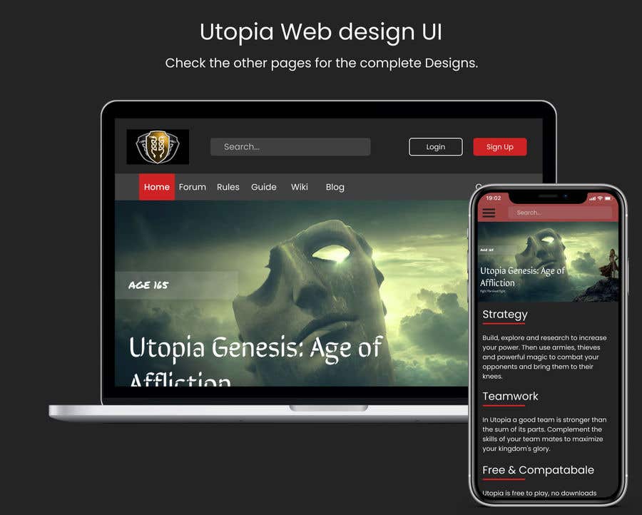 Contest Entry #45 for                                                 Utopia Game Home Page and Logo
                                            