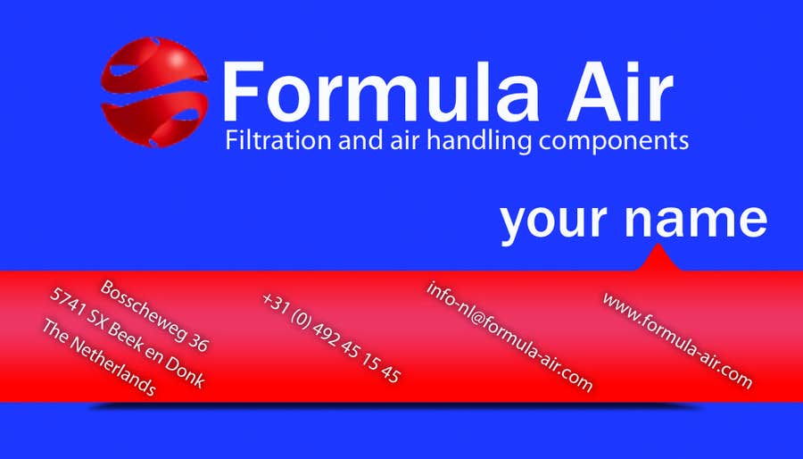 Contest Entry #26 for                                                 Formula Air businesscards!
                                            