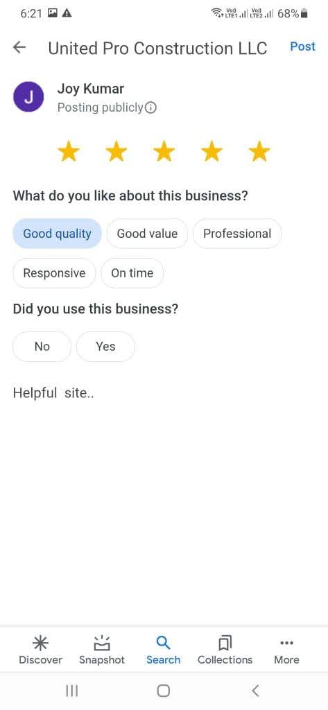 Contest Entry #1 for                                                 Get google review for residence
                                            
